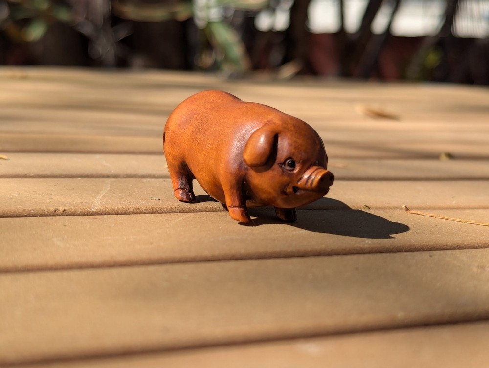 netsuke pig Japanese charm