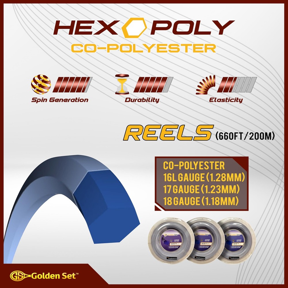 Hex Poly Polyester String 660' Reel 16L Silver