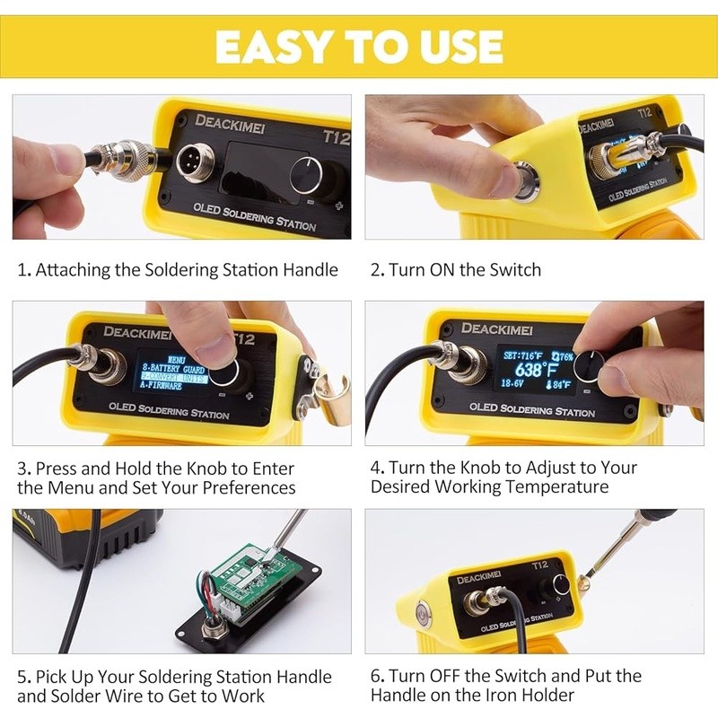 Portable 20V Battery Soldering Station Adjustable Temperature Fast Heating New