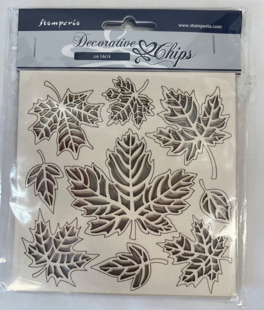 Decorative Chipboard Maple Leaf Cutouts 14x14cm Stamperia