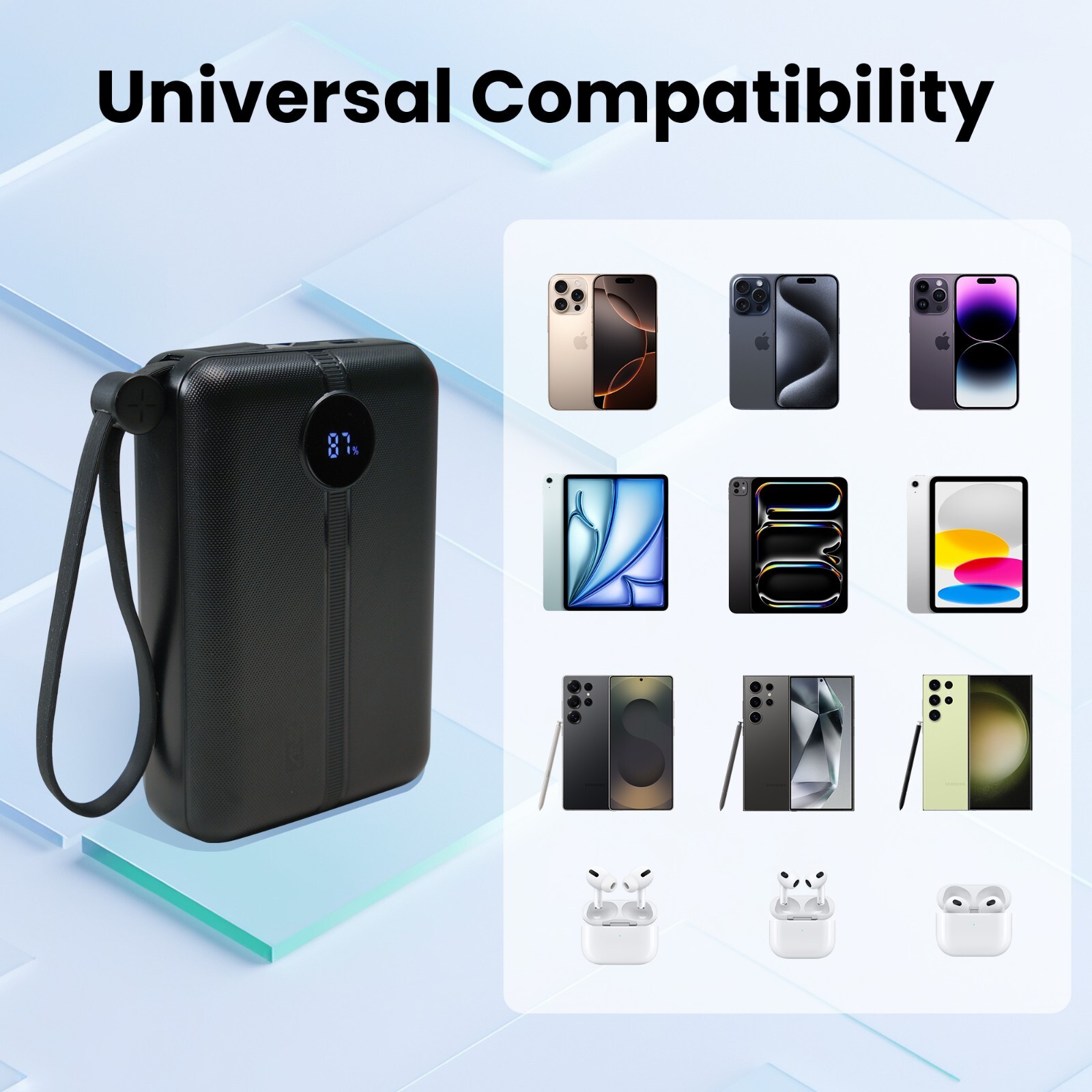 20000mAh Power Bank Fast Charging Battery LCD Digital Display Large Capacity