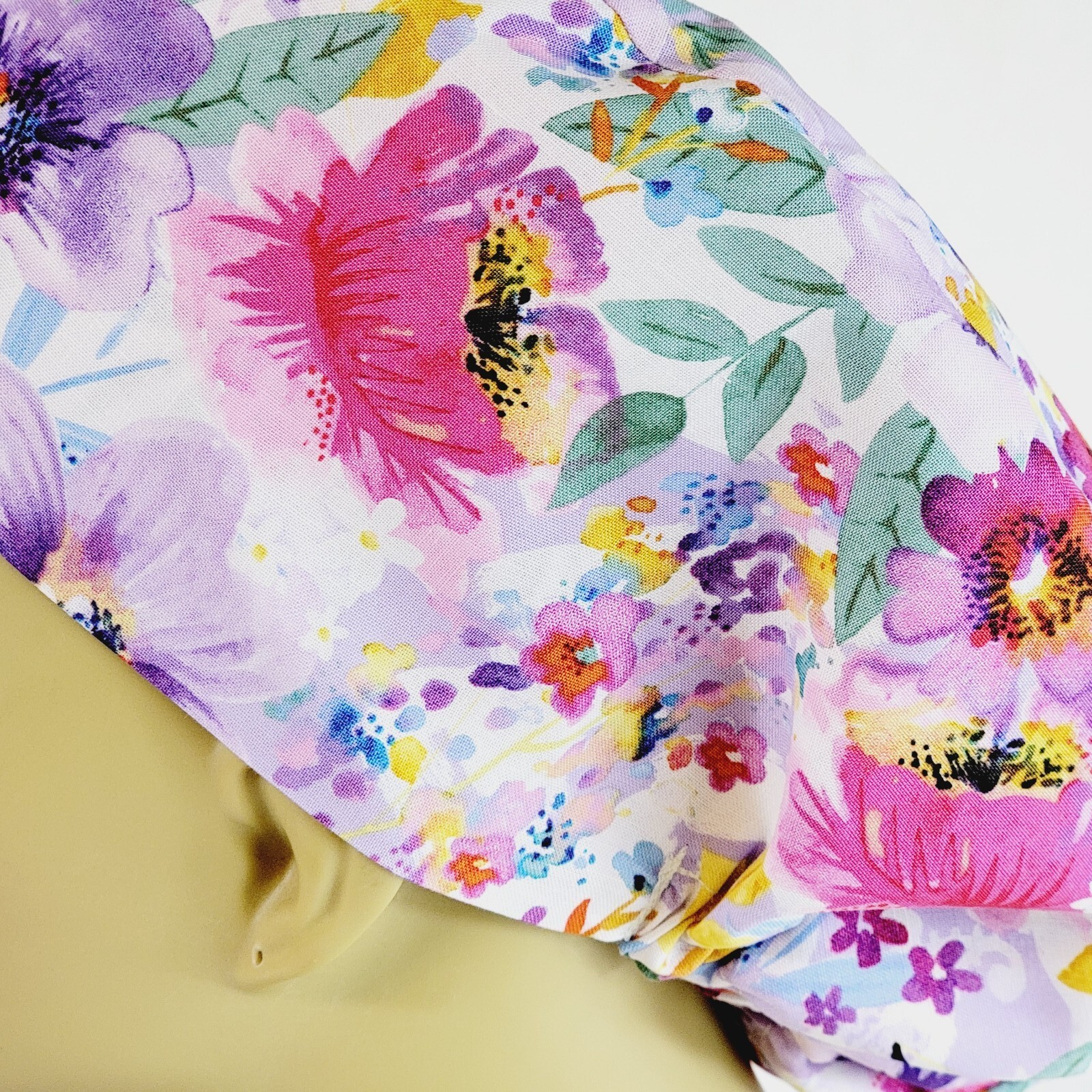 European Women Scrub Hat, Surgical Cap, Floral  Nurses Hat, Medical, USA Made