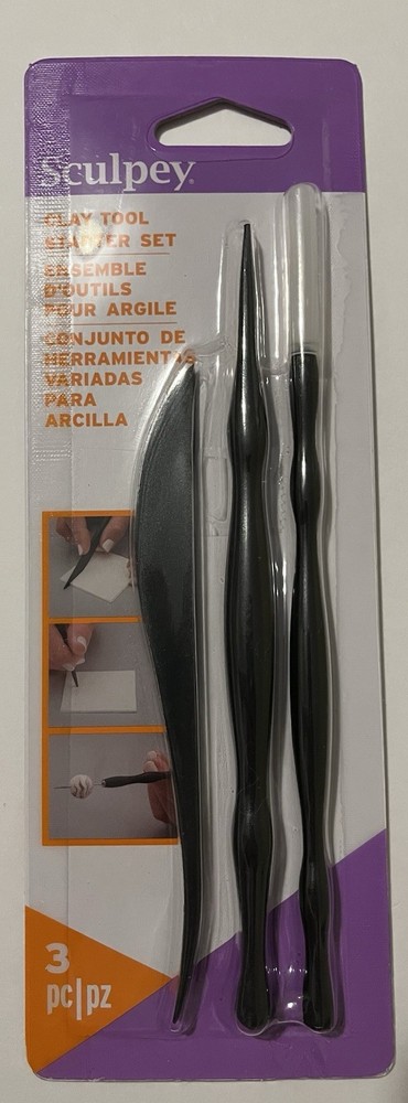 Sculpey 3pc Clay Tool Starter Set ~Needle End, Flat End, Blunt Point~ #ASCTV01