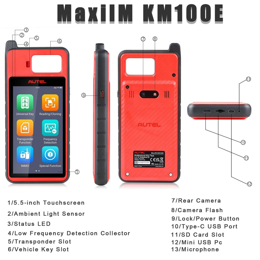 Autel MaxiIM KM100E Auto Key IMMO Mode Function Progarmming Tool Support AutoVIN