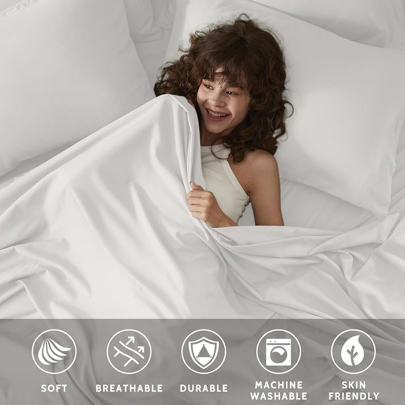 Soft Deep Pocket Microfiber Sheets Set Durable Fade Resistant Bedding 6-Piece US
