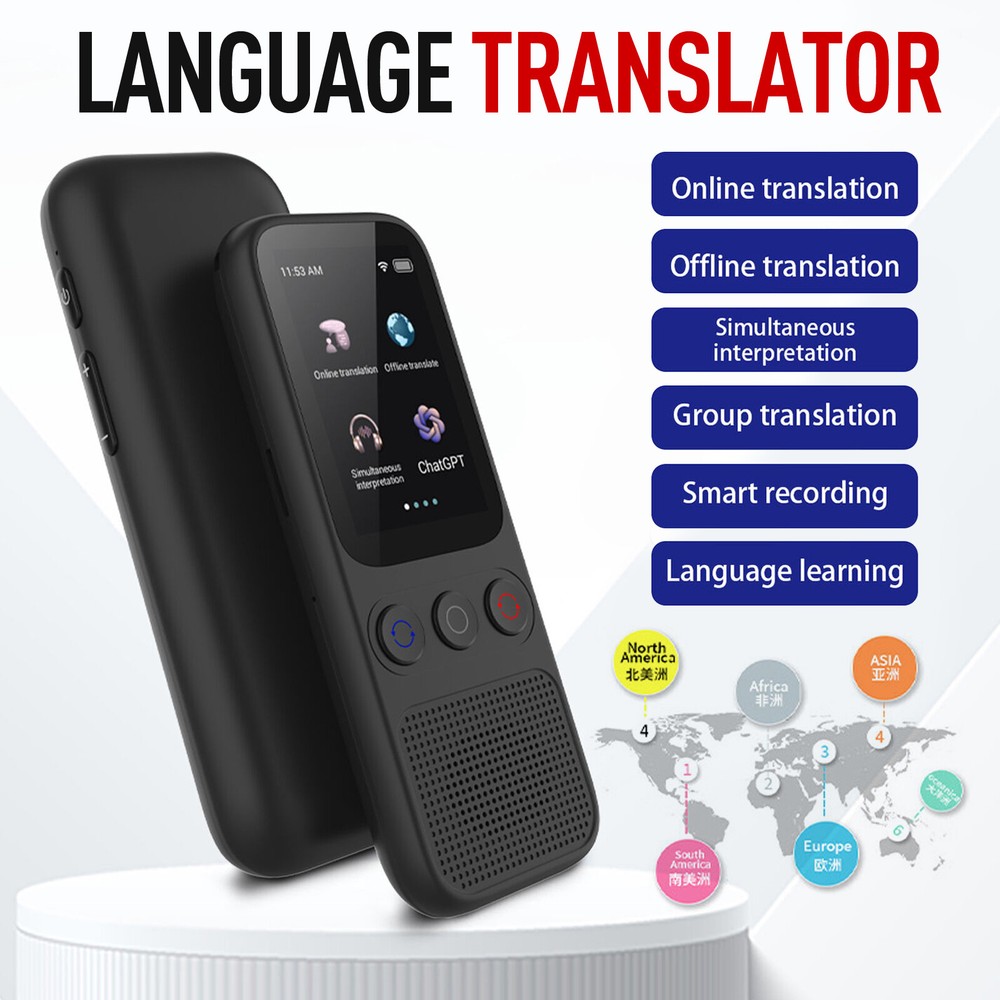 Portable Language Translator Device with 138 Languages Voice Translating .