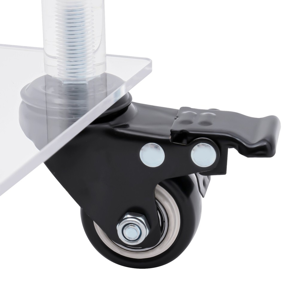 Acrylic Printer Stand 3-Tier Multifunctional Rolling Printer Table on Wheels