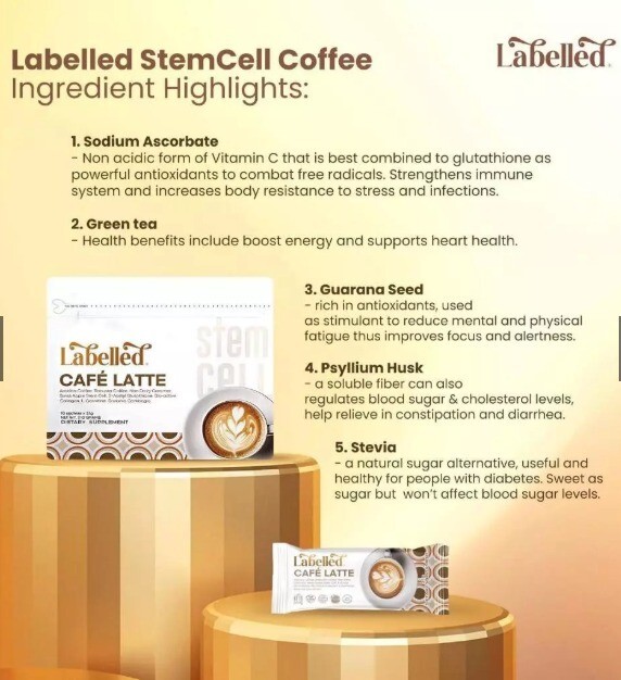 Labelled Café Latte Coffee (10 sachets)