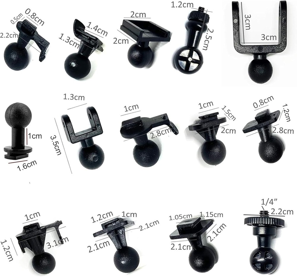 Versatile 360° Dash Cam Mount with 14 Removable Joints for Ultimate Flexibility