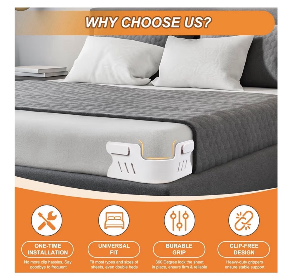 Mattress Bed Sheet Holders With Lock Strips