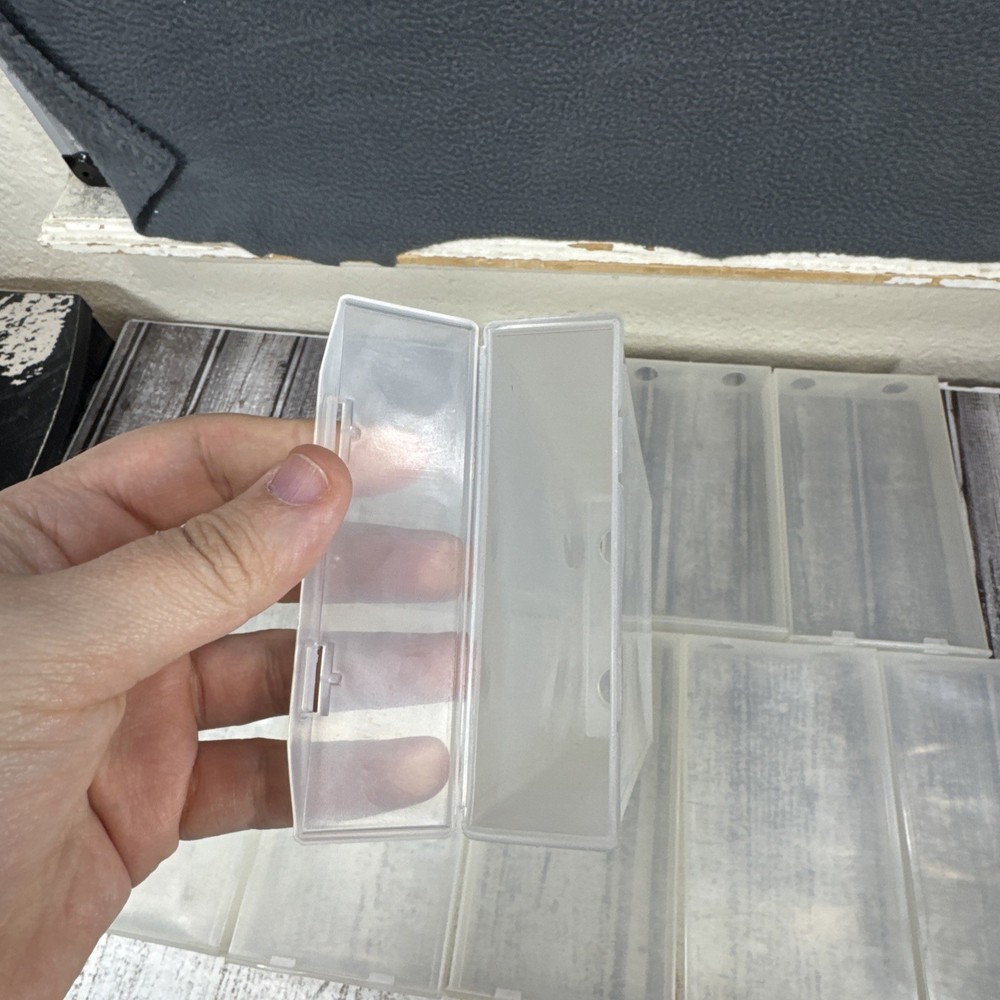 9 EMPTY VHS VIDEO TAPE STORAGE CASES Clear UpCycle Crafts Boxes