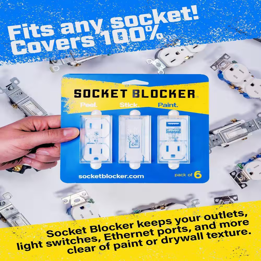 Socket Blocker-Outlet Cover for Drywall Texture and Paint (30-Pack)