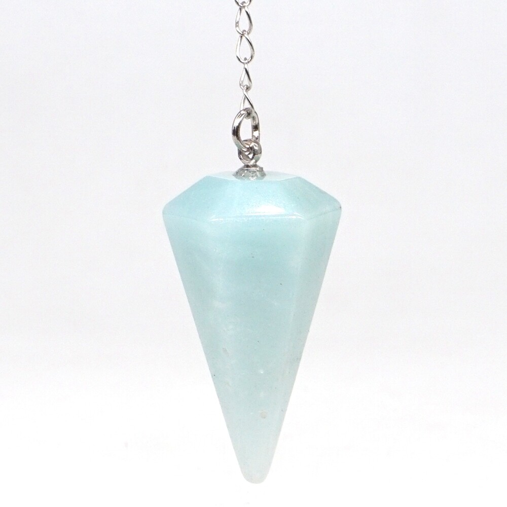 Natural Gemstone Amazonite Bonded Pendulum Healing Crystal Reiki Dowsing Tool