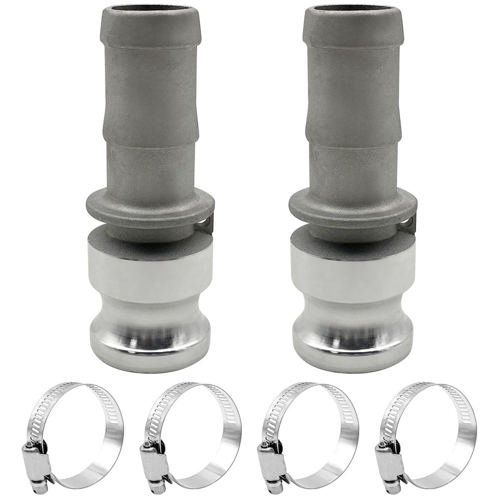2PCS Type E Aluminum Global Cam and Groove Hose Fitting E-200 2" Type E with ...