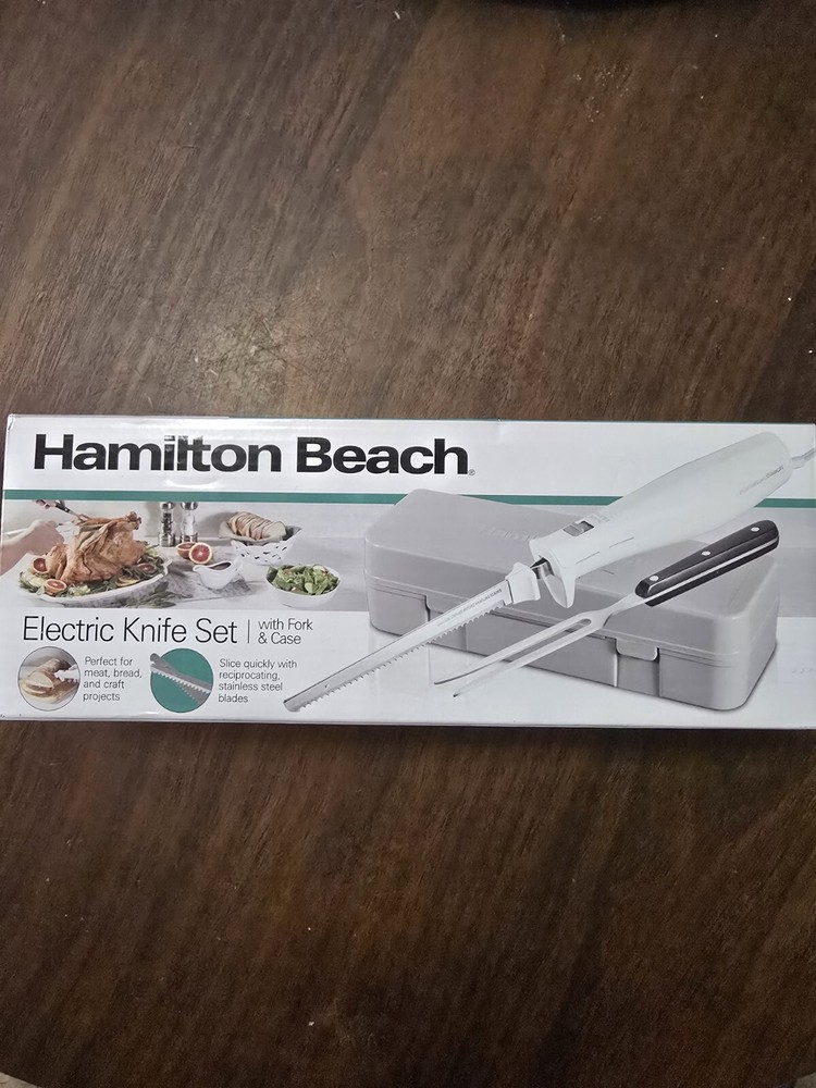 Hamilton Beach Electric Knife Set with Fork and Case