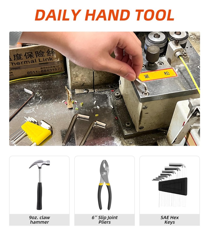 DIFFLIFE 40-Piece Tool Set - General Household Hand Kit with Plastic...