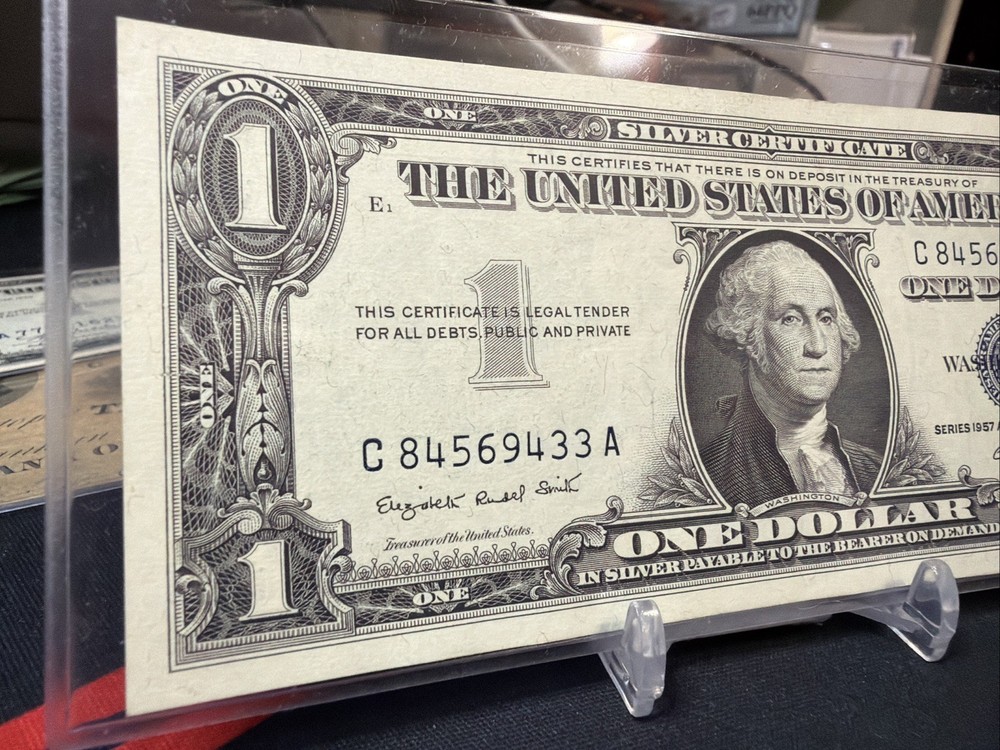😎 1957-A $1 Silver Certificate C/A Block - CU CONDITION