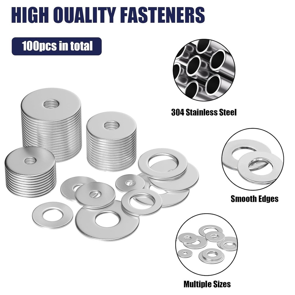 Stainless Steel Flat Washers Assortment