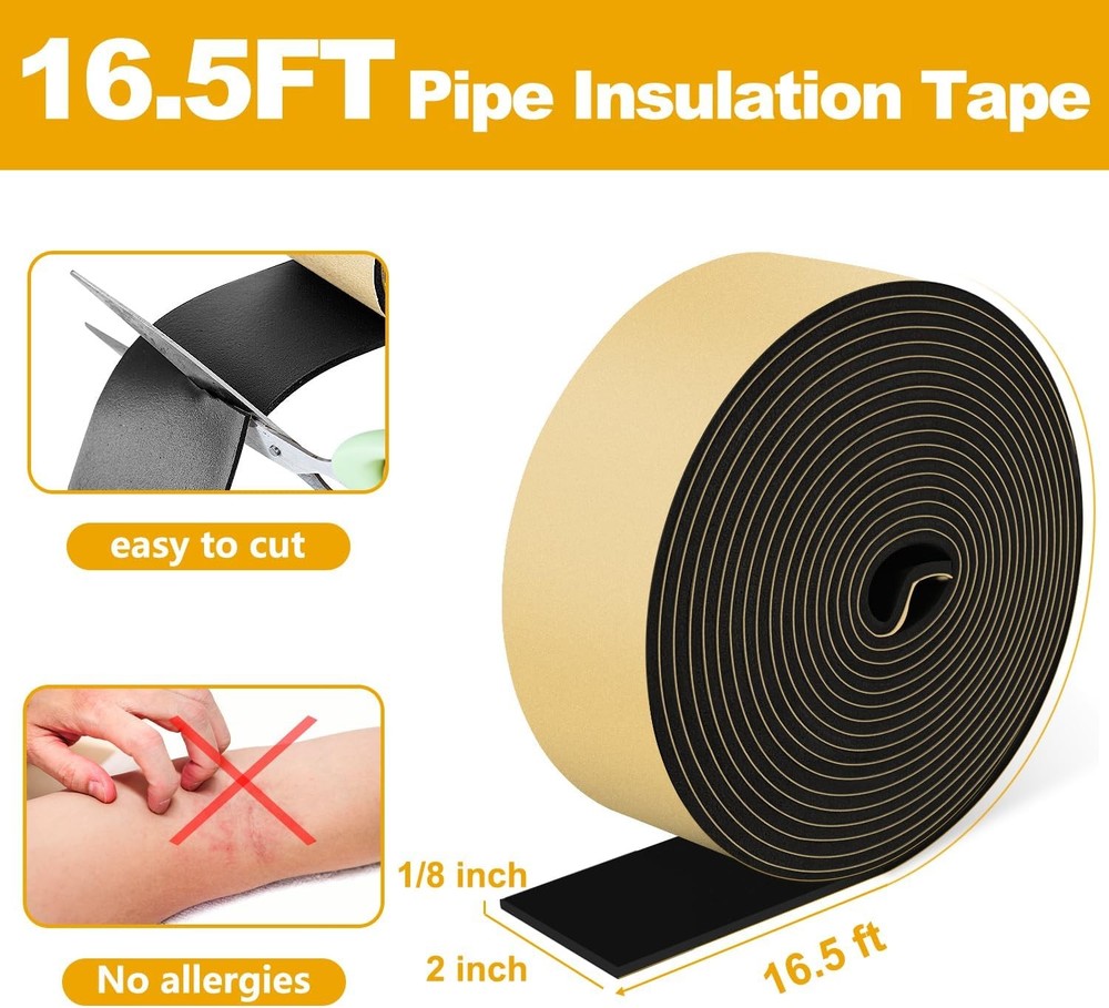 Pipe Insulation Tape, Pipe Wrap Insulation Foam Tape Self Adhesive