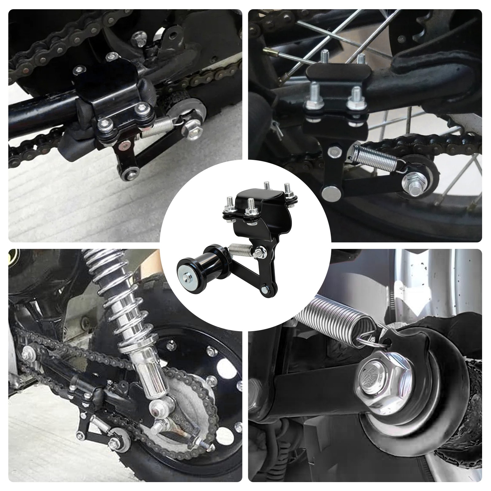 Chain Adjuster Tensioner Guide w/ Spring Roller for Dirt Bike Go Kart Motorcycle