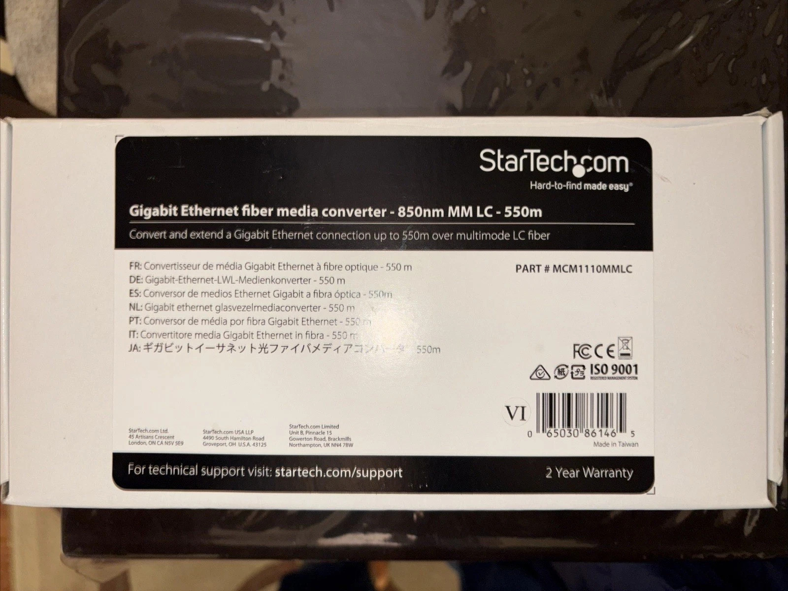 StarTech MCM1110MMLC Gigabit Ethernet Fiber Media Converter - Compact - 850nm MM