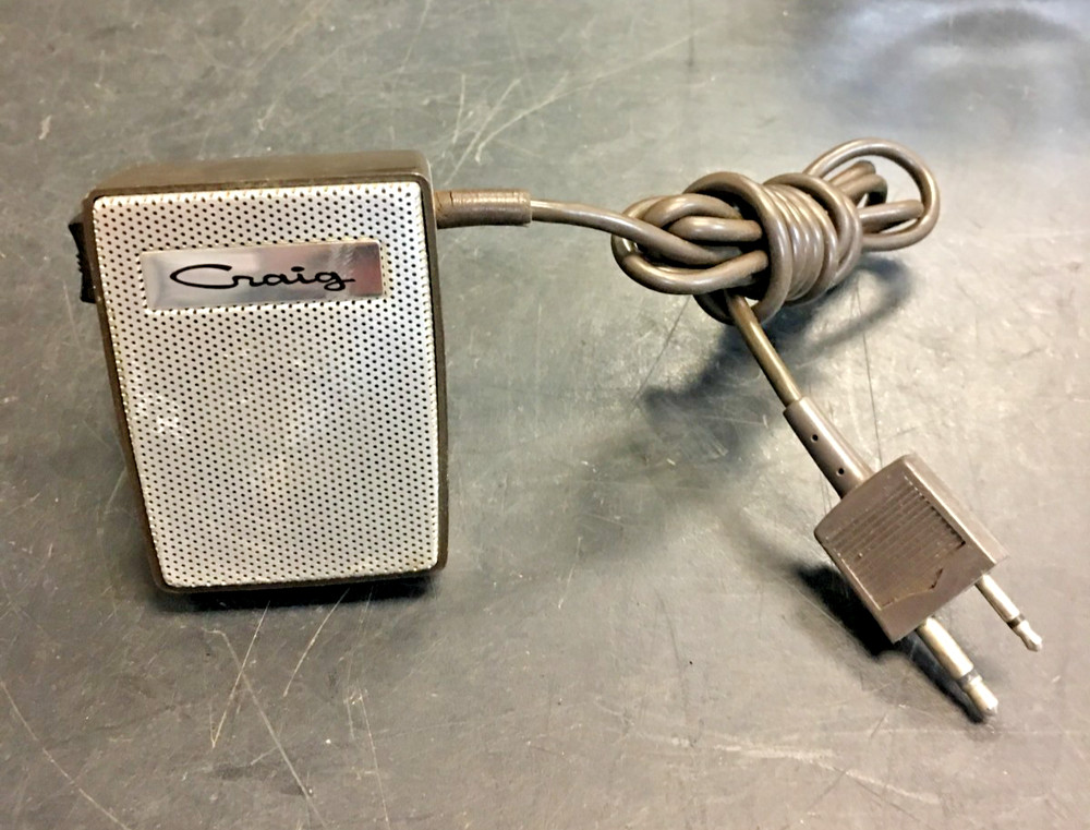 Vintage Craig 2 Prong External Stand Microphone, Japan, UNTESTED