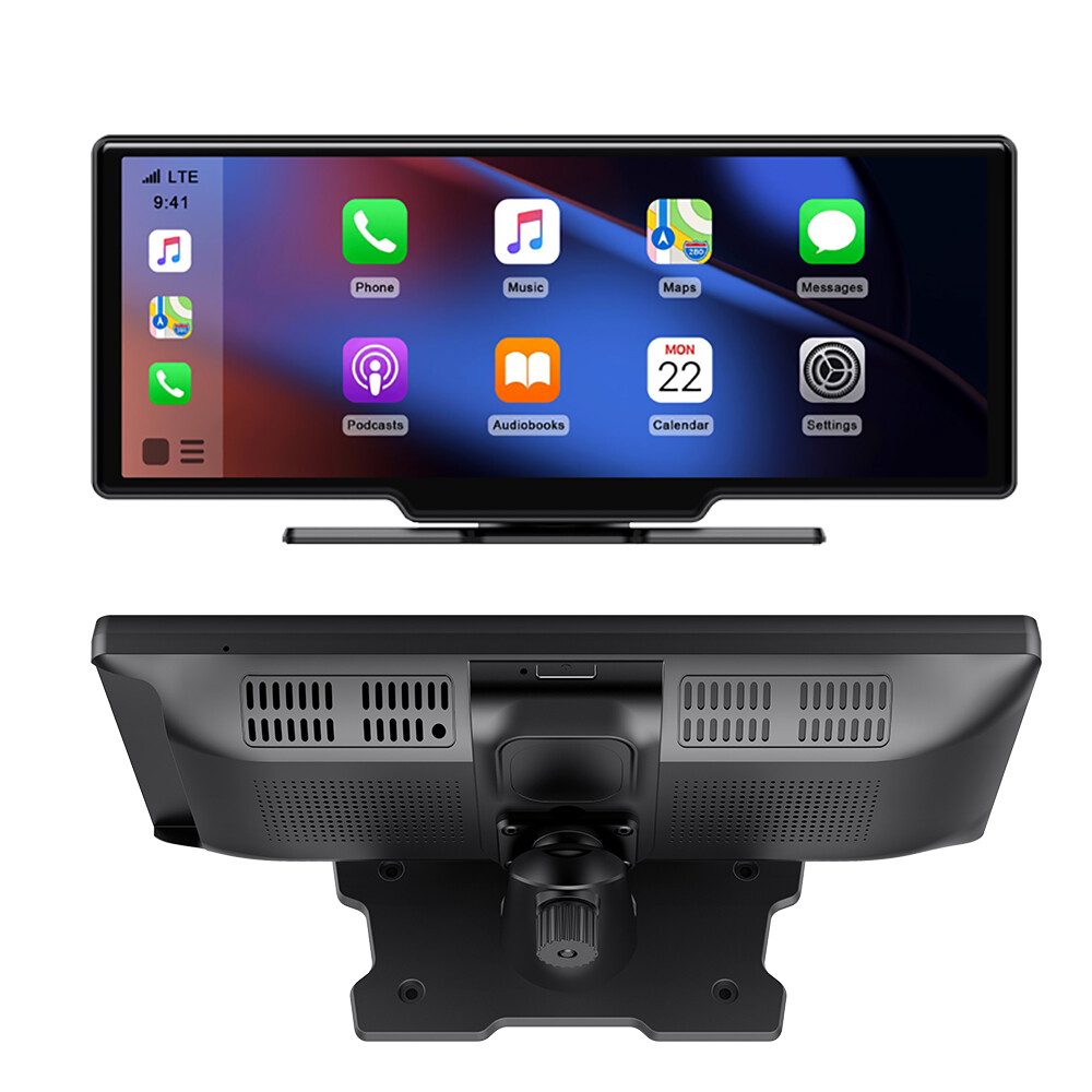 10" Portable Bluetooth Car Stereo Wireless CarPlay Android Auto Touch Screen AUX