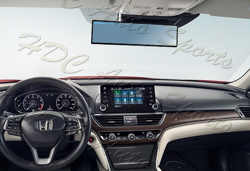 Broadway 300MM Wide Flat Interior Clip On Rear View Blue Tint Mirror Universal 2