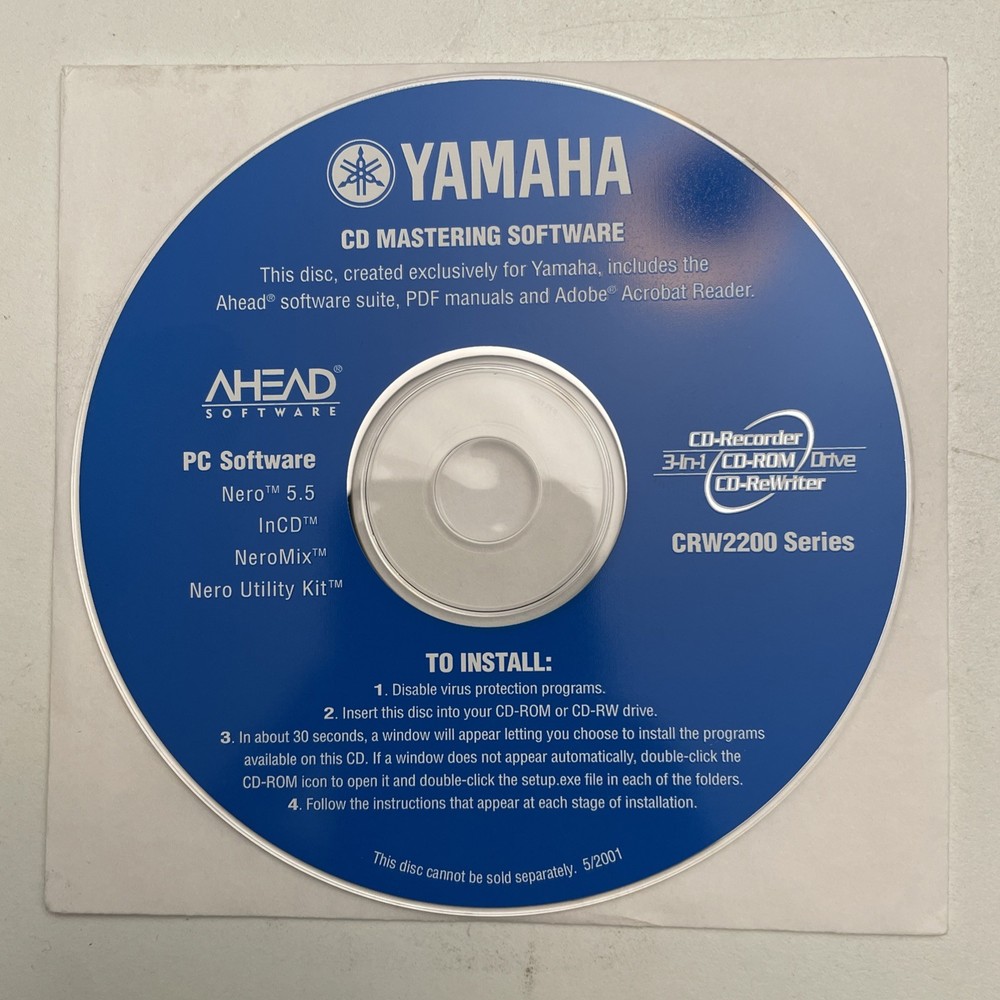 Yamaha AHEAD CD Mastering Software 2001 Nero