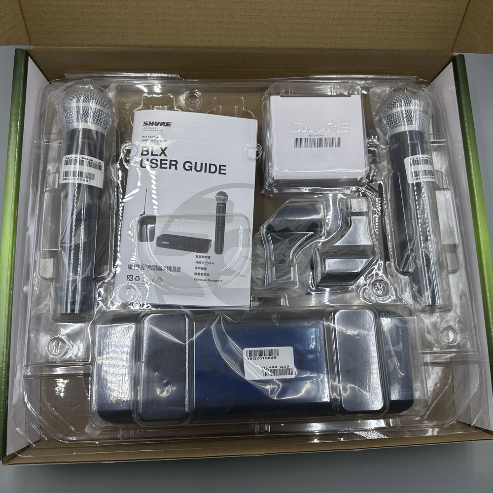 BLX288/PG58 Shure with 2 Microphone Handheld Wireless Microphone System Come H10