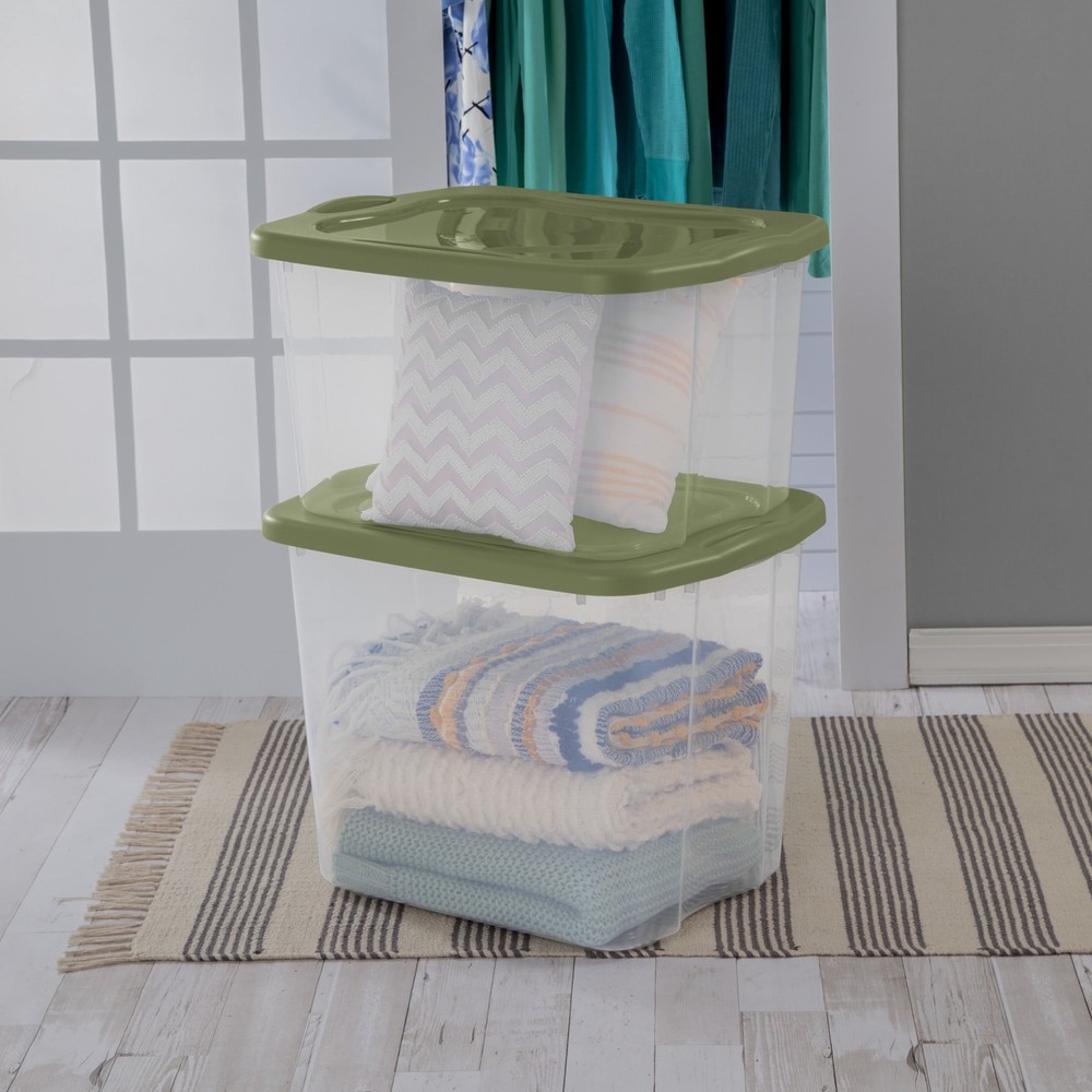 Sterilite EZ Carry 95 Quart Extra-Large Storage Bin, Clear Plastic Storage