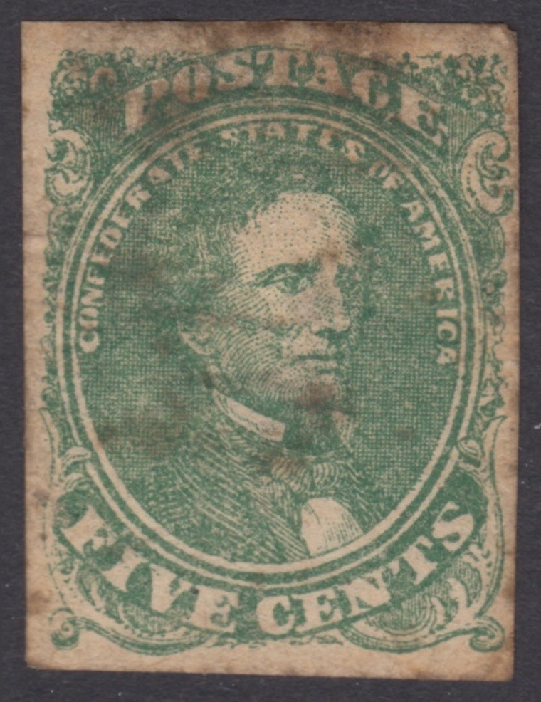 ~1861, Sc #1 - JEFFERSON DAVIS - MINT OG & PARTIALLY REGUMMED - POSSIBLE THIN