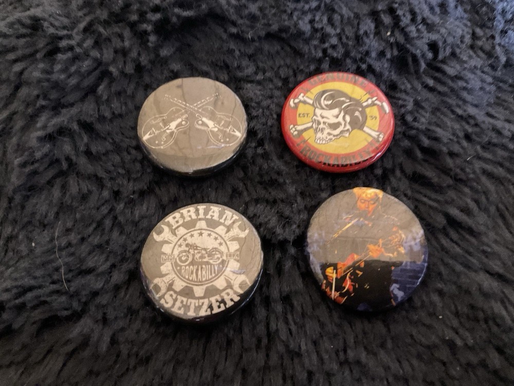 Rockabilly 1" Button Pin Set Of Four