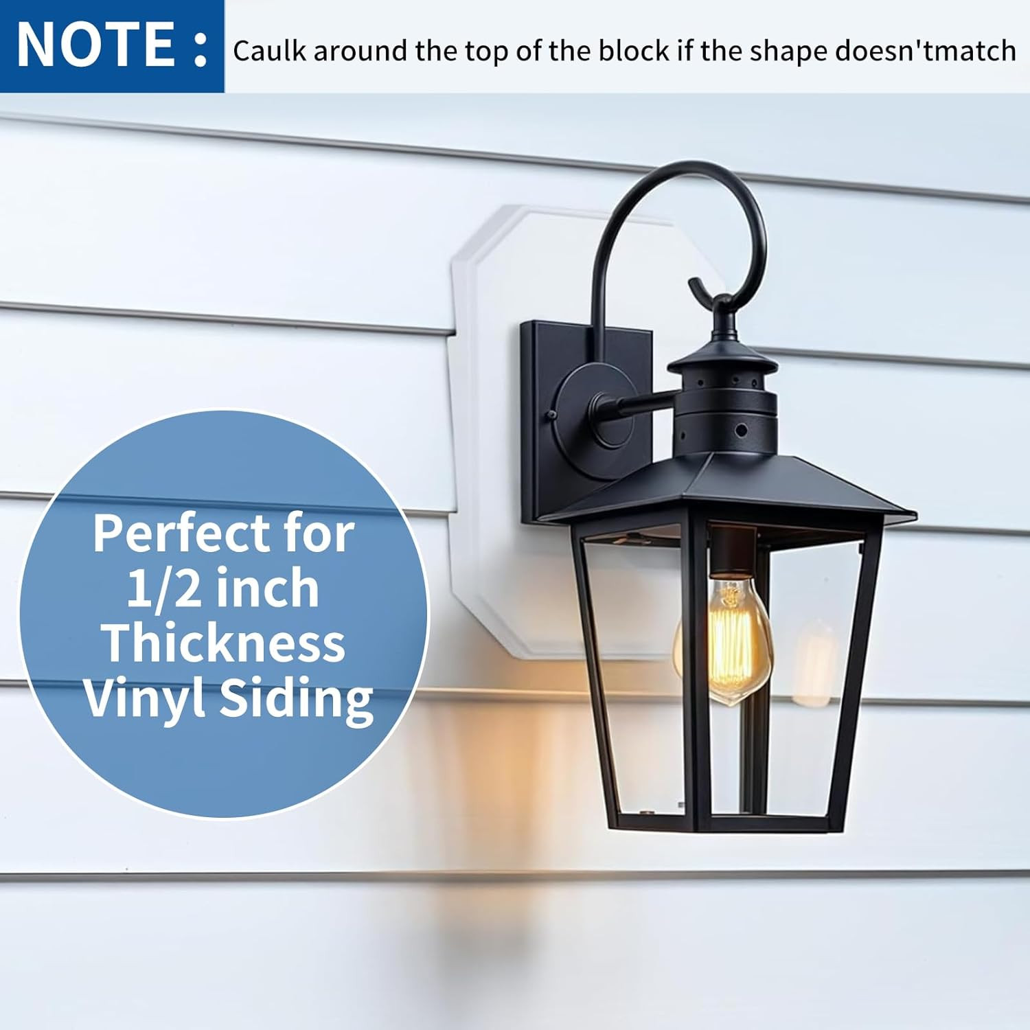 2 Pack Vinyl Siding Mounting Blocks, 8141DBL Vinyl Siding Light Mounting Block w