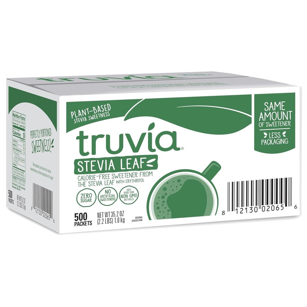 Plant-Based Stevia Sweetener Packets, 500 Count