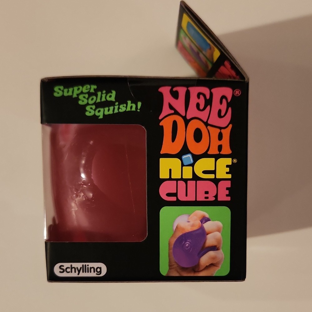 Schylling Nee Doh Nice Cube Super Solid Squish Squeeze Ball Tear-Resistant Pink