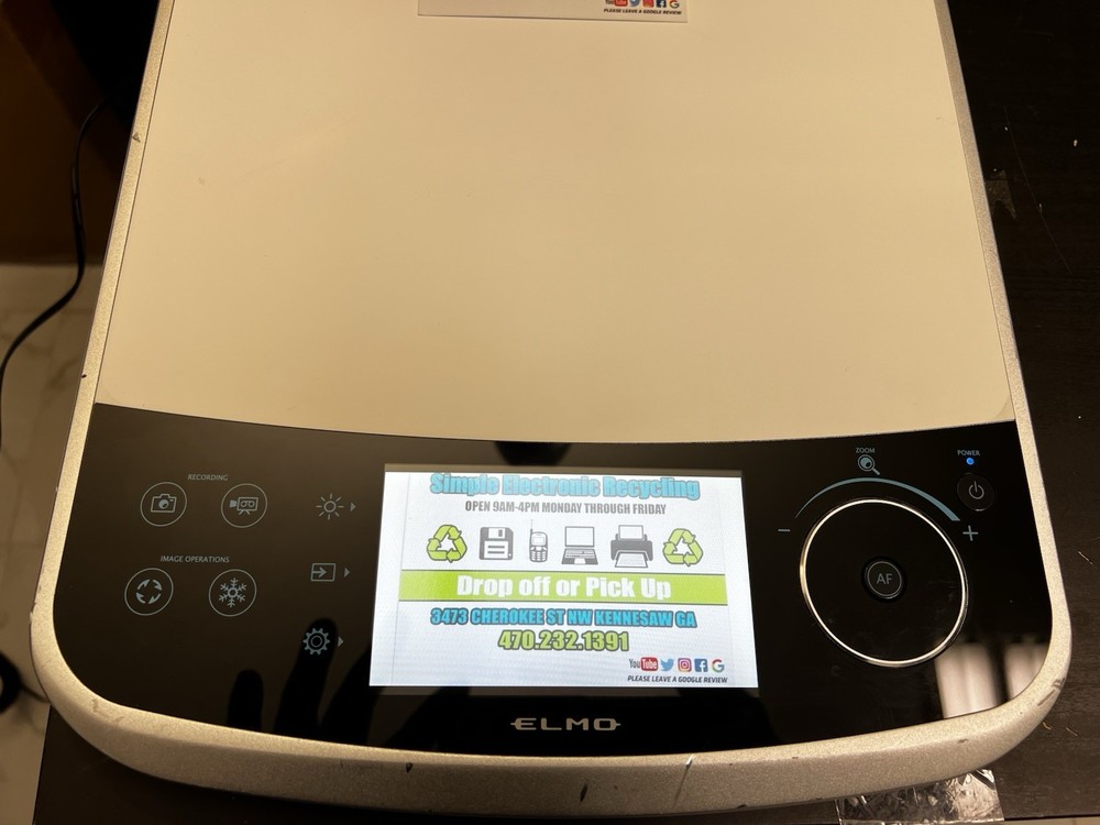 ELMO PX-10E Document Camera Visual Presenter with power adapter