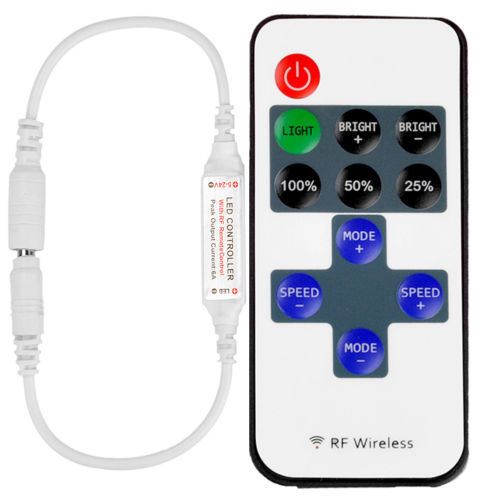 DC 12-24V Mini LED Controller Dimmer For LED Strip 5050 3528 Wireless RF Remote