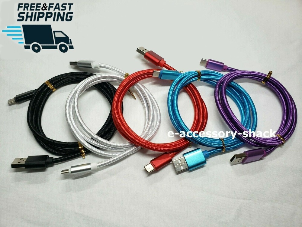 2 PACK USB-C to USB-A Braided Cable Fast Charge Charging Cord Sync Type Charger