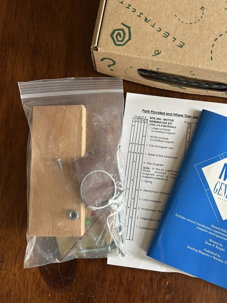 Science Discovery Kit Electric Motor/Generator Experiment Project All Ages