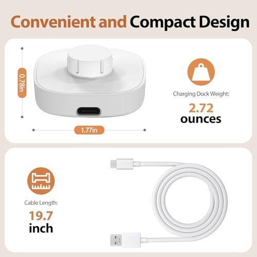 Compatible with Oura Ring 4 Charger,Fast Charging Dock and USB-C Size 10 White