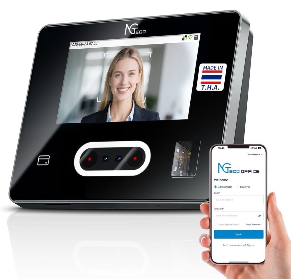 Time Clock Cloud-Based with Touch Screen Face/Fingerprint/Card/PIN