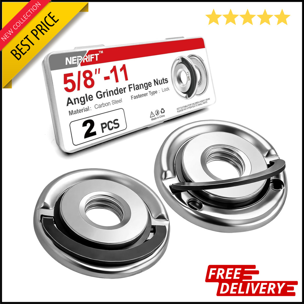 2 Pcs 5/8- Angle Grinder Flange Nuts with 5/8- Inch Thread, Quick Change Lock...