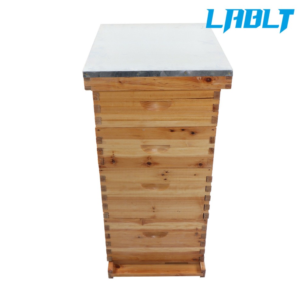 LABLT 4 Layer 10 Frame Bee Hive Box Include Frames and Beeswax Coated Foundation