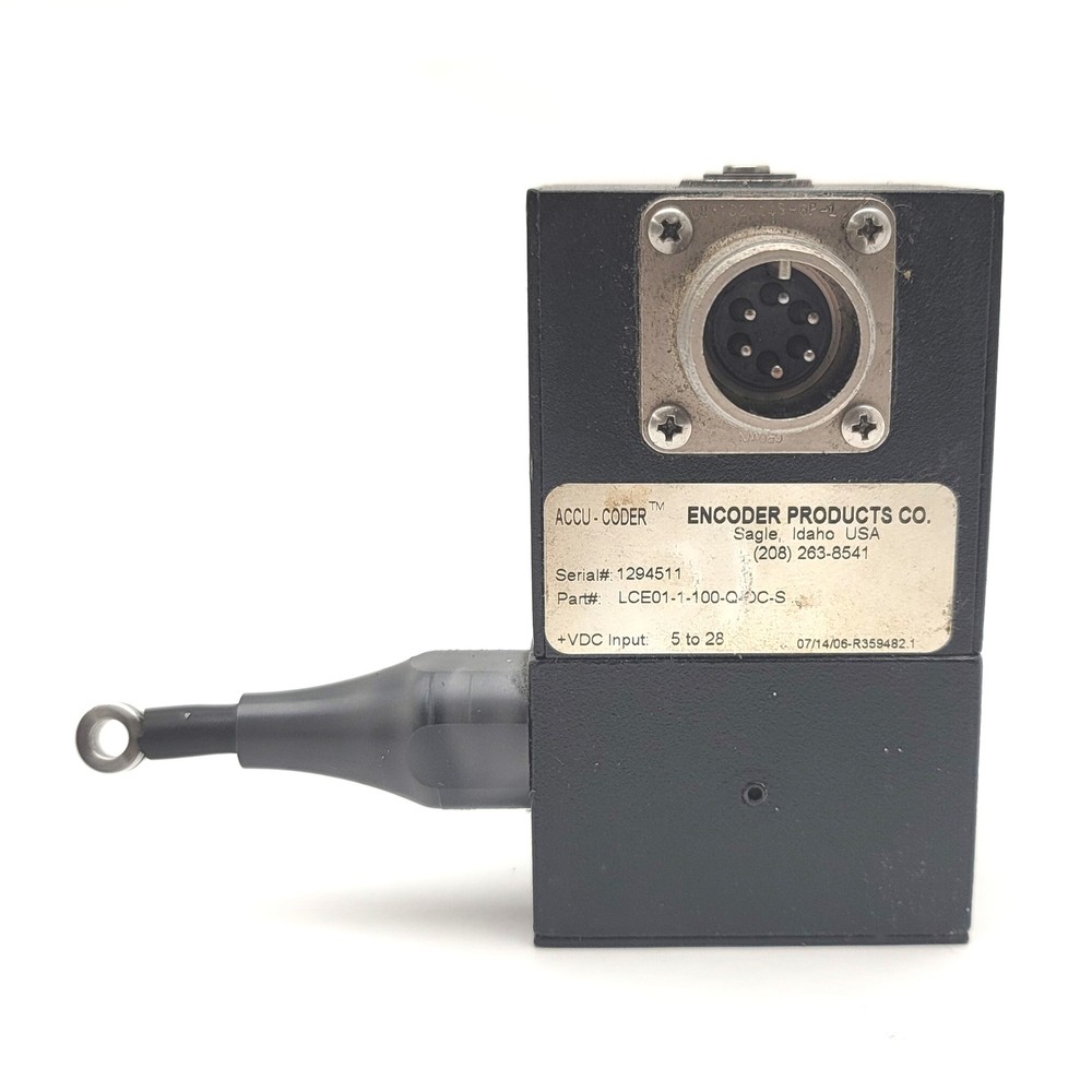 Accu-Coder LCE01-1-100-Q-OC-S Linear Cable Encoder, 100 CPI, 5-28VDC, 6-Pin MS