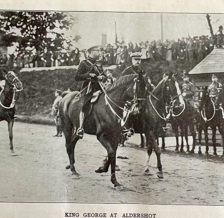 1914 King George On Horse Aldershot Equestrian WW1 Print Antique Military War