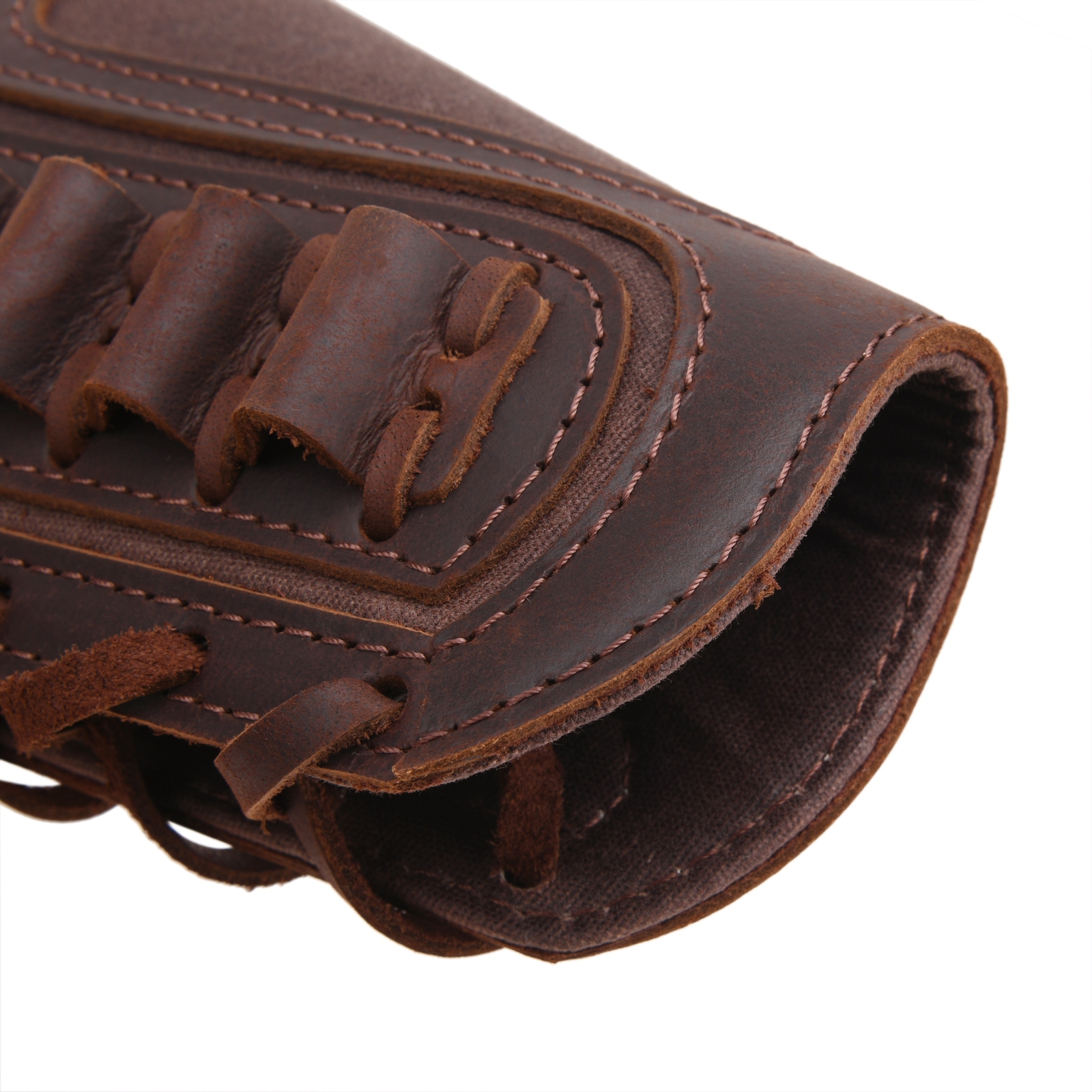 Shooting Combo of Leather Rifle Gun Buttstock Cover with Sling.22LR.357.308 12GA