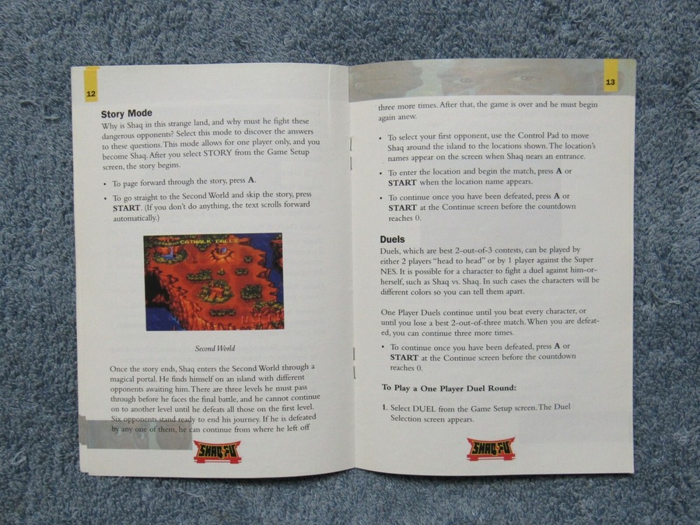SHAQ FU Manual, no game SNES SUPER NINTENDO