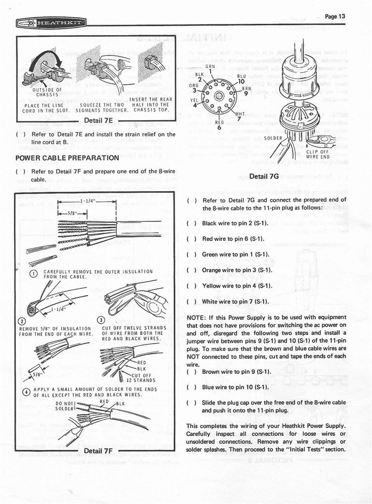 BRAND NEW 11 PIN CABLE FOR HEATHKIT SB RADIOS AND HP POWER SUPPLIES