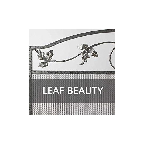 Amagabeli 3Panel Pewter Wrought Iron Fireplace Screen, Protective Mesh